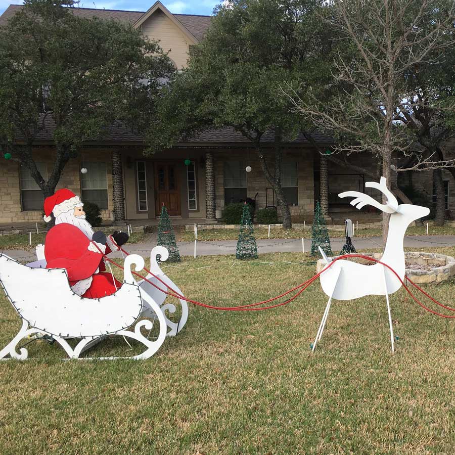 Wooden santa's slay with Reindeer