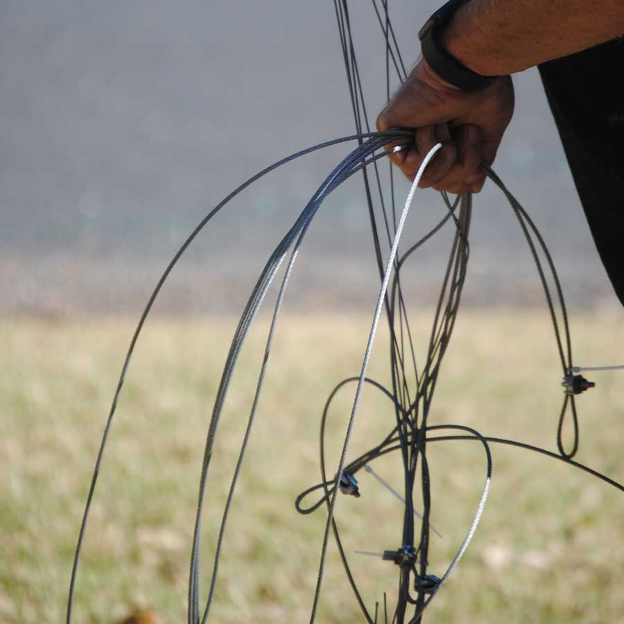 Holding the wires used for the large tree